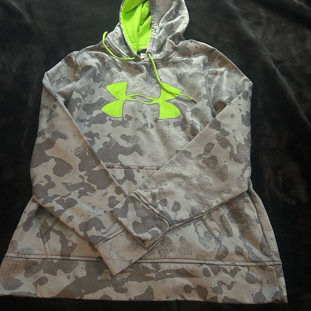 Under Armour Gray and Neon Green Camo Hoodie